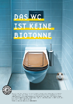 Eine Toilette mit einem Biotonnen Deckel
